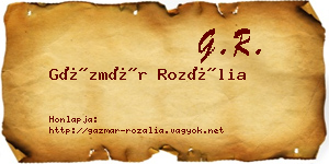 Gázmár Rozália névjegykártya